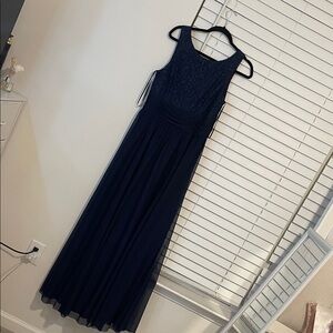 Chic Navy Sleeveless Wedding Dress and evening dress